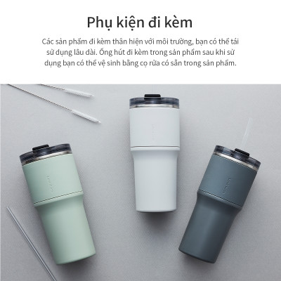 Bình giữ nhiệt LocknLock Metro Drive LHC4277S 650ml - Kèm ống hút và cọ rửa