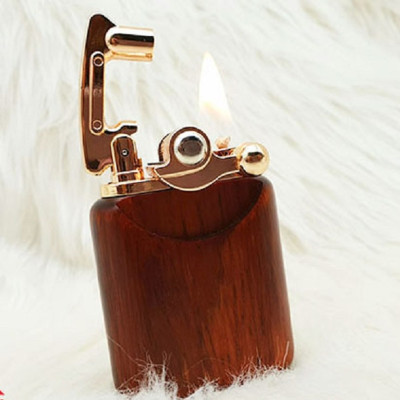 Vỏ Hột Quẹt Bật Lửa Xăng Đá Chief CF018 Vân Gỗ Kiểu Dáng Mới Lạ, Đánh Lửa Độc Đáo - Dùng Xăng Bấc Đá Cao Cấp