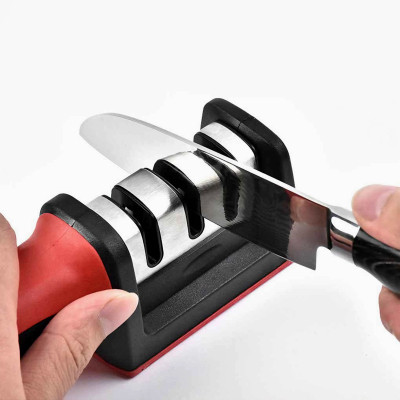 Dụng cụ mài dao kéo KGZ08 đa năng cực sắc bén dễ sử dụng, tốc độ nhanh tiện lợi (màu ngẫu nhiên) 3rãnh- Hàng chính hãng