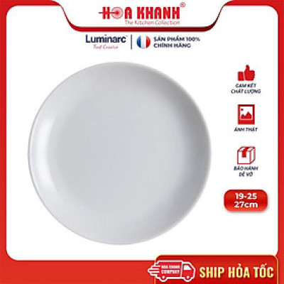 Đĩa Thủy Tinh Luminarc Diwali Granit 25cm đựng thức ăn, cường lực, kháng vỡ - Bộ 3 đĩa - P0870