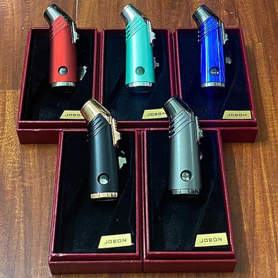 Vỏ Hột Quẹt Bật Lửa Gas Jobon ZB-202 Khò Mỏ Vịt 3 Tia Nhìn Thấy Gas - Màu Ngẫu Nhiên