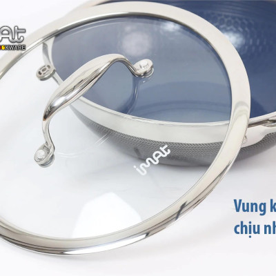[Hàng chính hãng] Chảo xào đa năng iMAT Hybrid lòng xanh mới, đường kính 26cm. Chiên, xào, áp chảo..