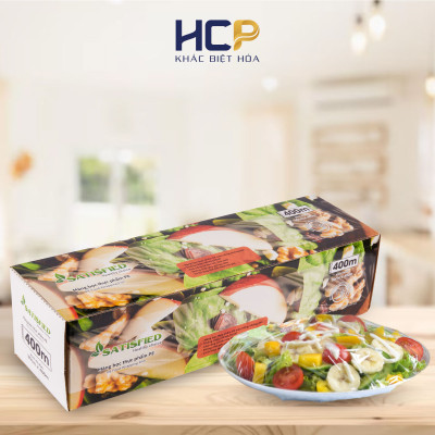 Hộp Màng Bọc Thực Phẩm PE SATIS 30cm x 400m Không Chứa Chất Phụ Gia Gây Hại Sức Khỏe Dùng Được Cho Lò Vi Sóng