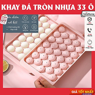 Khay Đá Bi Tròn Tủ Lạnh 33 Viên Có Nắp Đậy Khuôn Làm Thạch Rau Câu Bi Đá Viên Tròn 33 Ô Giao Màu Ngẫu Nhiên