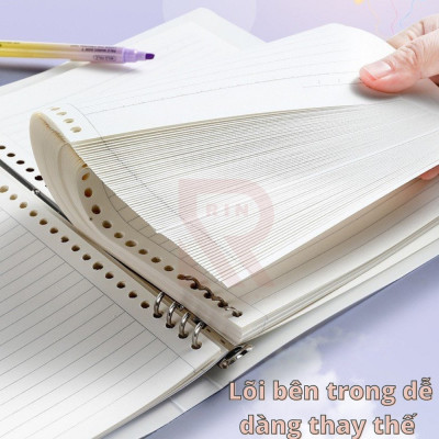 Sổ Tay Ghi Chép Gáy còng  / Binder Gáy Lò Xo ghi chép 120 Trang/ Bìa nhựa sổ tay gáy còng - Có kèm giấy 120 trang