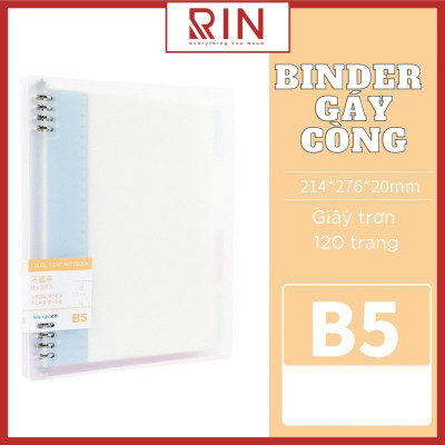 Sổ Tay Ghi Chép Gáy còng  / Binder Gáy Lò Xo ghi chép 120 Trang/ Bìa nhựa sổ tay gáy còng - Có kèm giấy 120 trang