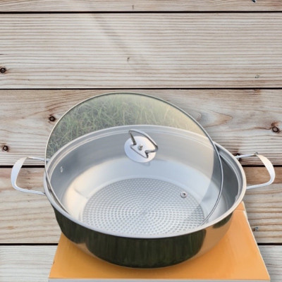 Nồi Lẩu Đáy Sần Nắp Kính Dày Dặn 30cm