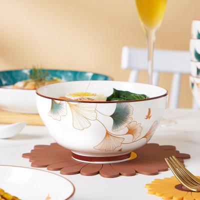 Bộ Bát Đĩa Thương Hiệu Gosu Hoạ Tiết Hoa Sen Xanh cao cấp