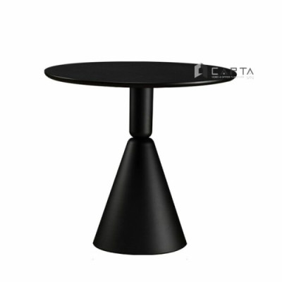 Bàn tiếp khách gỗ MDF TE KORIN-08W Nội thất Capta Bàn cafe mặt gỗ tròn 800 mm chân sắt sơn tĩnh điện màu trắng đen hcm