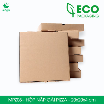 MPZ03 - 20x20x4 cm - 60 Hộp nắp gài pizza đa dụng - Hộp nắp gập, hộp carton gói hàng, hộp quà