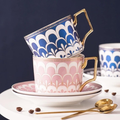 SET 6 TÁCH 6 ĐĨA TRÀ CHIỀU CAO CẤP UK TEMPI Hàng chính hãng