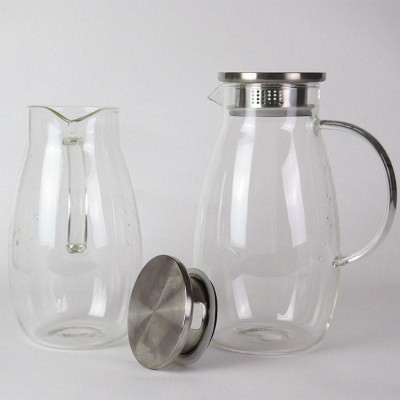 (SẴN) Combo 1 bình bầu 1.6L + 2 cốc 2 lớp 250ml, bộ bình cốc thủy tinh cao cấp, bình thủy tinh chịu nhiệt k chì