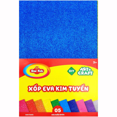Bộ 5 Xốp Eva Kim Tuyến DYI Art & Craft - Star Kids K-921 (Sắc Độ Màu Giao Ngẫu Nhiên)