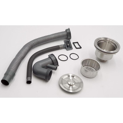 Bộ xả chậu rửa chén 1 hố đi kèm rốn xả 140mm, chất liệu Inox 304 Eurolife EL-BXC04