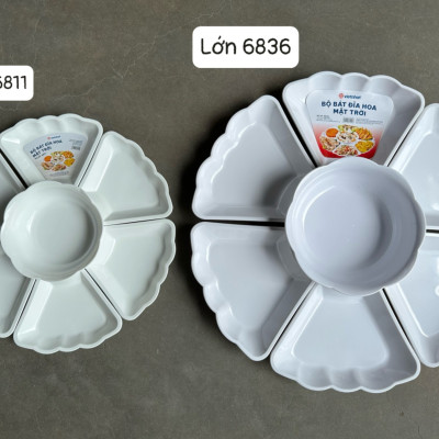Bộ Bát Đĩa Hoa Mặt Trời 7 Chi Tiết, Bộ Bát Đĩa Bày Cỗ Trong Gia Đình Loại Lớn