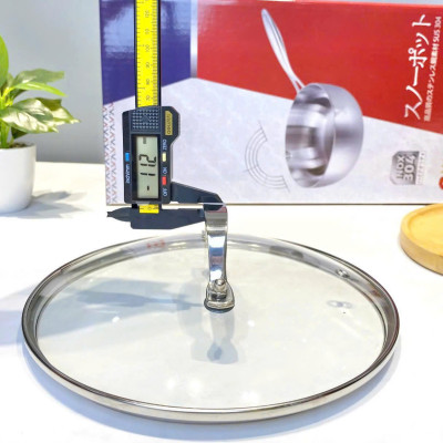 Chảo inox 5 lớp nano nhiệt Seka chống dính tự nhiên có nắp kính cao cấp size 22-24-26cm