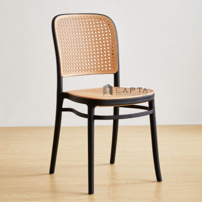Bộ bàn cafe nhựa đúc cho ban công có mái che Nội thất Capta SL TE1545-06S / CC1565-S Bộ bàn tiếp khách tròn 2 ghế xếp chồng nhỏ gọn hiện đại