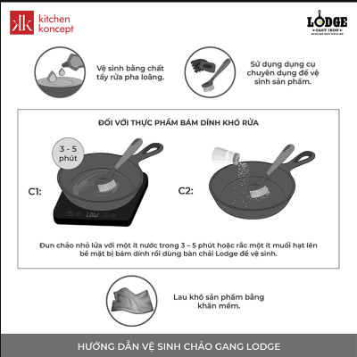 Lodge - Chảo gang đáy hình sói - 16.5cm