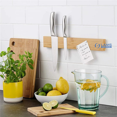 Thanh treo dao nam châm LAMS, giá treo dao nam châm bằng gỗ siêu chắc