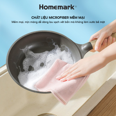 Khăn lau bếp đa năng siêu thấm hút, lau kính, xe ô tô, combo 5 cái Homemark