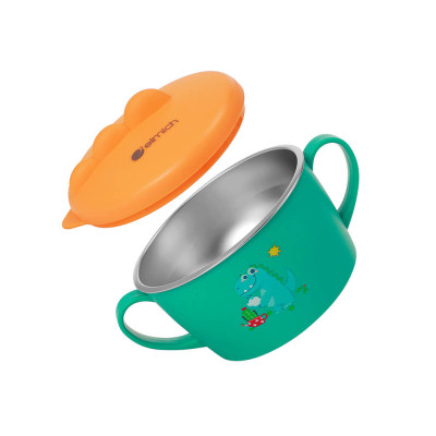 Bát ăn cho trẻ em khủng long inox 316 Elmich Babycare EL-0008KL