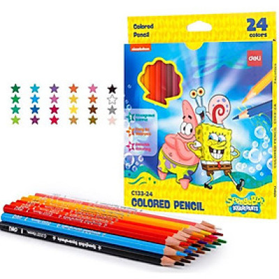 Hộp 24 Bút Chì Màu - Hình Bọt Biển Spongebob - Deli EC133-24