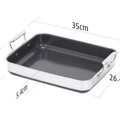 [Hàng chính hãng-iMat hybrid] Chảo vuông đa năng 24cm hai tay cầm iMat Hybrid kèm vung kính  chống dính Ceramic đen