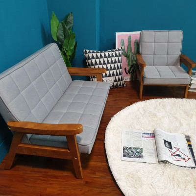 Ghế ngồi đôi trẻ em Juno sofa vải bố nhiều màu 