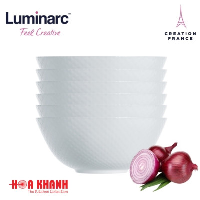 Tô Thủy Tinh Luminarc Precious 18cm đựng thức ăn, cường lực, kháng vỡ - Bộ 3 cái - Q1657