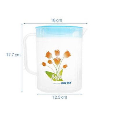Ca Tulip Nhựa Duy Tân 2 Lít - Nhựa Trong Suốt, Có Vạch Chia | TriTin