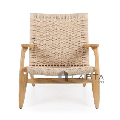 Ghế thư giãn nệm dây đan màu gỗ tự nhiên CH25 Nội thất Capta Ghế tiếp khách khung gỗ ASH cao cấp tại hcm airm chair