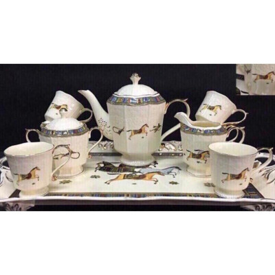 BỘ ẤM PHA TRÀ KÈM KAY, BỘ BÌNH TRÀ NGỰA 8 MÓN T91H8