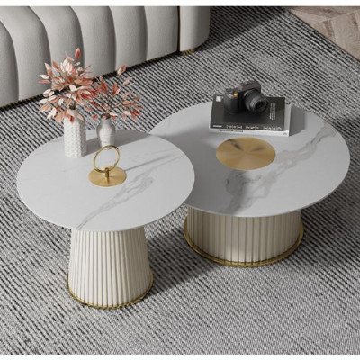 Bàn Sofa Tròn Đôi Nhập Khẩu Juno Sofa HHP-BSF903-08 Cao Cấp