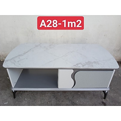 Bàn trà sofa Tundo mặt đá nhập khẩu màu trắng xám