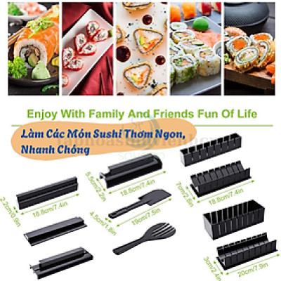Bộ Khuôn Làm Sushi 10 Món Đa Hình Dạng Dụng Cụ Làm Sushi 10 Món – Nhanh Gọn, Tiện Lợi Khuôn Sushi 10 Món – Dễ Dàng Tạo Hình Đẹp Bộ Làm Sushi 10 Món – Chất Liệu Nhựa ABS An Toàn SushiSet 10 – Đầy Đủ Dụng Cụ Làm Sushi Tại Nhà