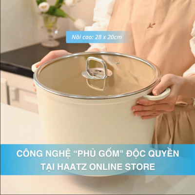 Bộ Nồi Chảo Phủ Gốm 5 Món Xtrema Chống Dính Haatz Hàn Quốc, Bền Bỉ, An Toàn Sức Khỏe, Hàng Chính hãng Bảo Hành 2 Năm