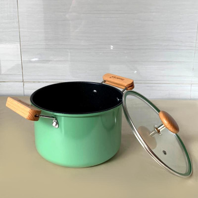 Tặng cặp nhấc nồi silicon- Bộ nồi chảo Seoulcook 2 món đáy từ S4, nồi 20cm + chảo vuông 15x20cm đáy từ/ Induction Hàn Quốc, dùng được tất cả các loại bếp