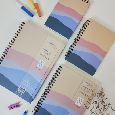 Sổ Lò Xo B6 - Kẻ Ngang 160 Trang 80gsm - Nature On Sunset - The Sun 01