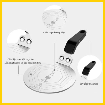 Đế Chuyển Nhiệt Bếp Từ Cho Ấm Moka Pot