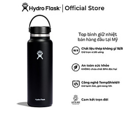 Bình giữ nhiệt Hydro Flask 40 OZ Wide Flex Cap có nắp xoáy - Hàng chính hãng(Season 2024)