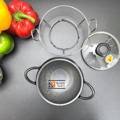 [Tặng ĐẾ INOX] Nồi Cơm Niêu mẫu MỚI SIÊU ĐẸP làm từ HỢP KIM NHÔM VÂN ĐÁ CHỐNG DÍNH. Niêu NHÔM đức Nguyên khối ĐẴNG CẤP.