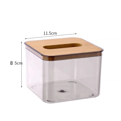 HỘP ĐỰNG GIẤY ĂN MIKA NẮP GỖ TRE 