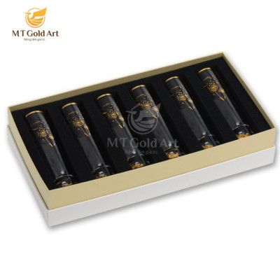 Ly uống nước pha lê đúc vàng 150ml bộ 6pcs (W03) MT Gold Art- Hàng chính hãng, trang trí nhà cửa, quà tặng dành cho sếp, đối tác, khách hàng