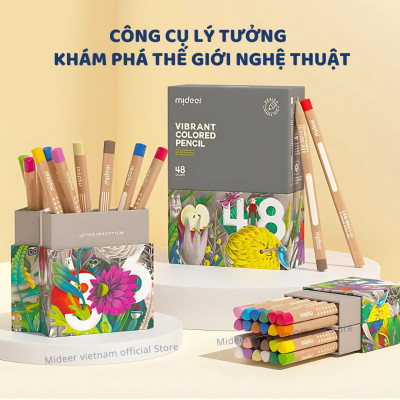 Bút chì màu vẽ tranh cao cấp mideer Vibrant Colored Pencil  24/36/48 màu, Chì vẽ chuyên nghiệp