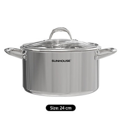 NỒI INOX 304 ĐÁY LIỀN SUNHOUSE SHG706-24 - Hàng Chính Hãng