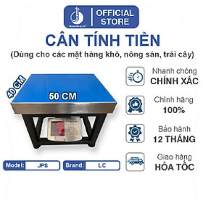 Cân Điện Tử Tính Tiền JPS - Mặt Bàn Cân 400x500MM - Đầu Chống Nước