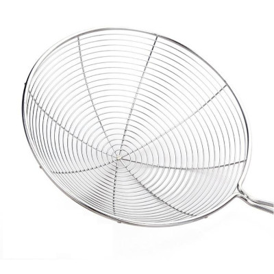 Vợt chiên ráo dầu inox , Vợt vớt thức ăn inox có cán treo tiện lợi - GROFA