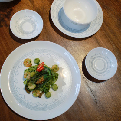 Tô Thủy Tinh Luminarc Diwali Geomatric Blue 18cm đựng thức ăn, kháng vỡ, cường lực - Bộ 3 cái - V6536