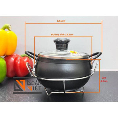 [Tặng ĐẾ INOX] Nồi Cơm Niêu mẫu MỚI SIÊU ĐẸP làm từ HỢP KIM NHÔM VÂN ĐÁ CHỐNG DÍNH. Niêu NHÔM đức Nguyên khối ĐẴNG CẤP.