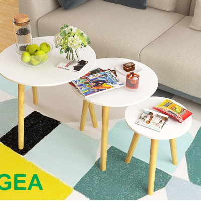 Bàn trà, bàn sofa tròn trắng 40x50, bàn cafe phòng khách, bàn coffee, bàn gỗ cà phê 